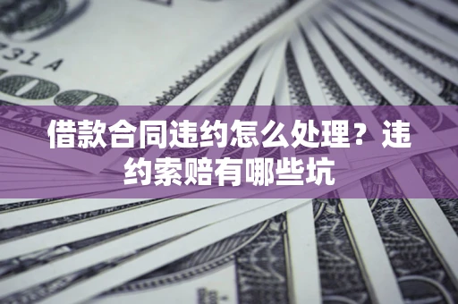 武汉借款合同违约怎么处理？违约索赔有哪些坑