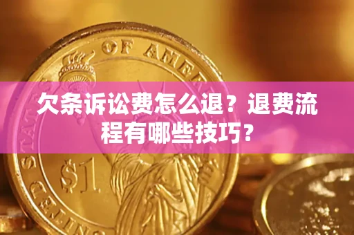 武汉欠条诉讼费怎么退？退费流程有哪些技巧？